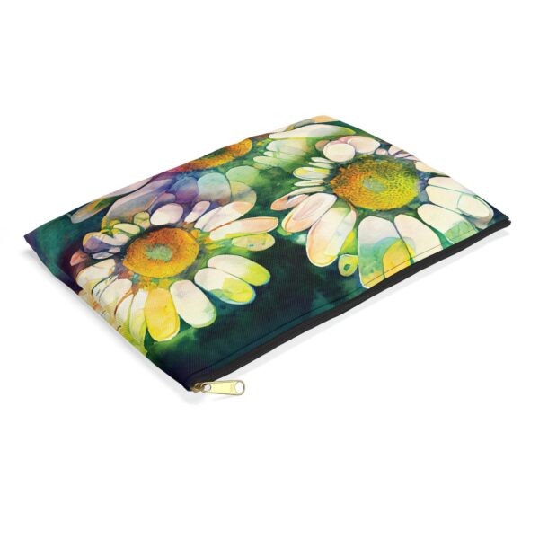 Groovy Daisy Zipper Pouch Gift April Birthday Girl's Gift Retro Bright Daisies Birth Month Flower April Spring Accessory Bag Gift for Her - Image 4