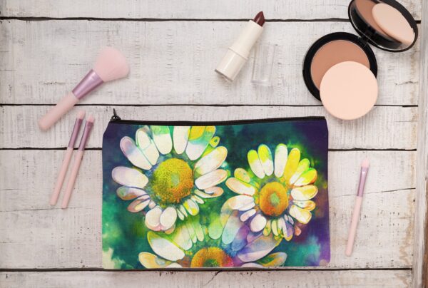 Groovy Daisy Zipper Pouch Gift April Birthday Girl's Gift Retro Bright Daisies Birth Month Flower April Spring Accessory Bag Gift for Her - Image 8