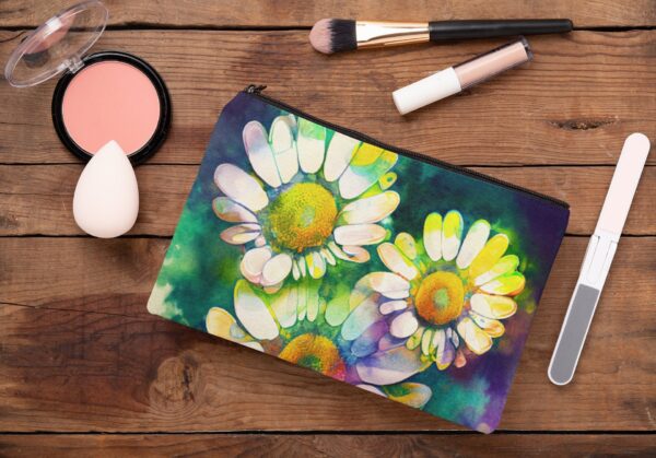 Groovy Daisy Zipper Pouch Gift April Birthday Girl's Gift Retro Bright Daisies Birth Month Flower April Spring Accessory Bag Gift for Her