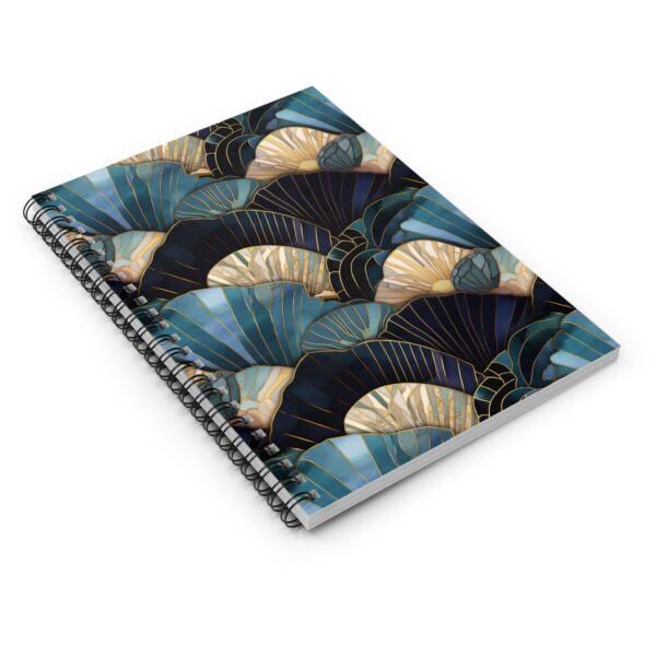 Art Deco Seashells Soft Cover Journal Gift for Her Blue Sea Shells Summer Dream Journal Lined Notebook Gift Beach Ocean Lovers Diary 6"x8" - Image 4