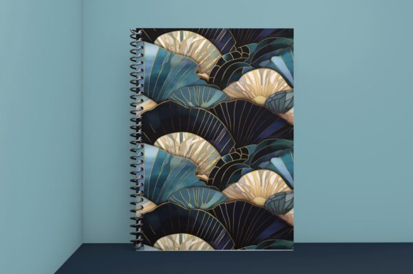 Art Deco Seashells Soft Cover Journal Gift for Her Blue Sea Shells Summer Dream Journal Lined Notebook Gift Beach Ocean Lovers Diary 6"x8" - Image 7