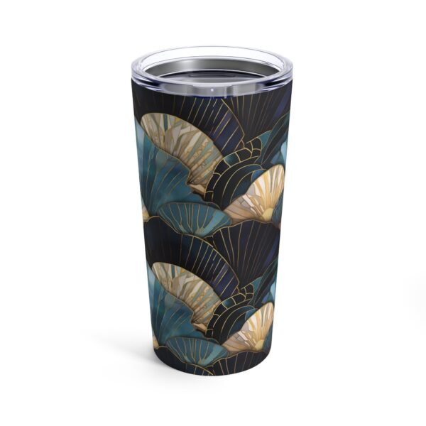 Art Deco Seashells Tumbler Gift for Her Blue Sea Shells Summer 20oz Travel Tumbler Gift Beach Ocean Lovers Gift Insulated Stainless Tumbler - Image 2