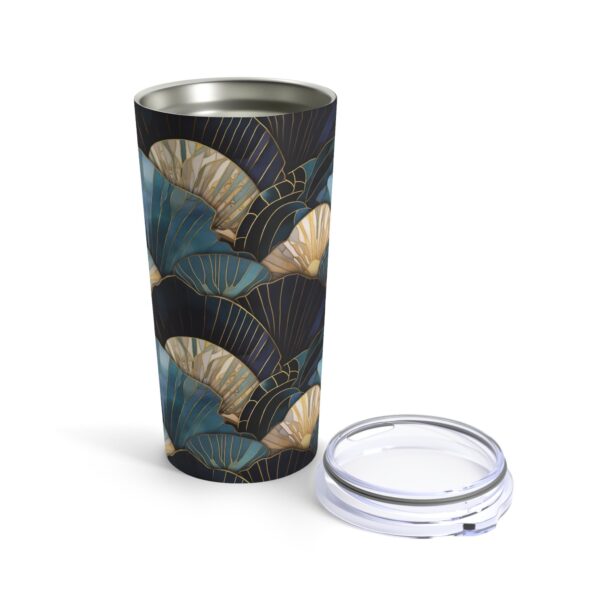 Art Deco Seashells Tumbler Gift for Her Blue Sea Shells Summer 20oz Travel Tumbler Gift Beach Ocean Lovers Gift Insulated Stainless Tumbler - Image 5