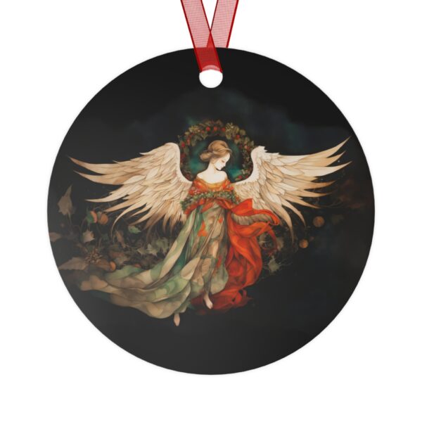 Angel Ornament Gift Christmas Angel Metal Tree Ornament Angelic Wings Wreath Halo Holiday Ornament Gift Angel Winter Decoration Gift for Her - Image 2