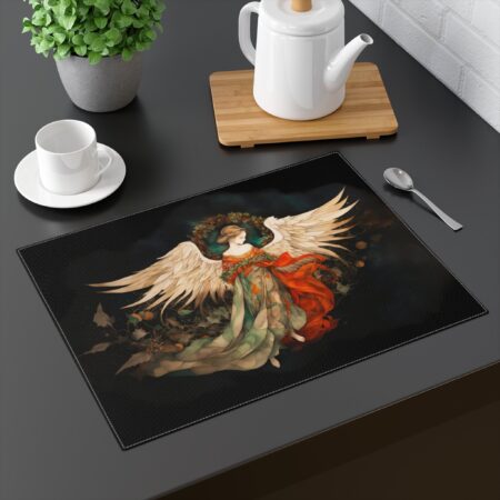 Angel Placemat Gift Christmas Angel Table Linen Accent Piece Angelic Wings Yule Holiday Placemat Angel Winter Home Dining Decor Gift for Her
