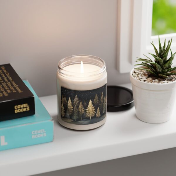 Winter Forest Candle Gift Whimsical Vintage Art Fall Tree 9oz Scented Soy Candle Gift Tote Dark Forest Holiday Birthday Teacher Hostess Gift - Image 4