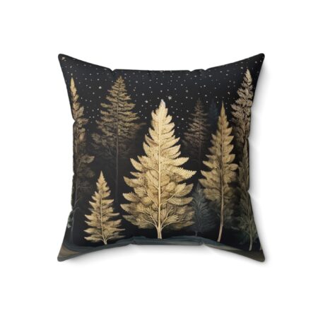 Winter Forest Throw Pillow Gift Whimsical Vintage Art Fall Trees Decorative Throw Cushion Gift Dark Forest Winter Holiday Home Decor Gift