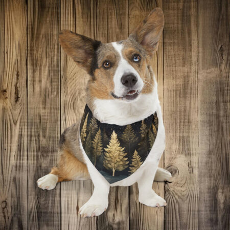 Winter Forest Dog Bandana Collar Whimsical Vintage Art Fall Trees Pet Bandana Collar Gift Dark Forest Winter Holiday Dog Lovers Gift 4 Sizes