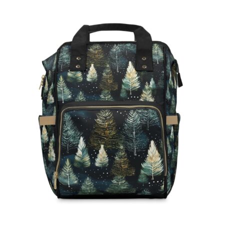 Dark Winter Forest Backpack Gift Whimsical Snowy Fir Trees Travel Backpack Students Teachers Gift Large Backpack Winter Woodlands Aesthetic