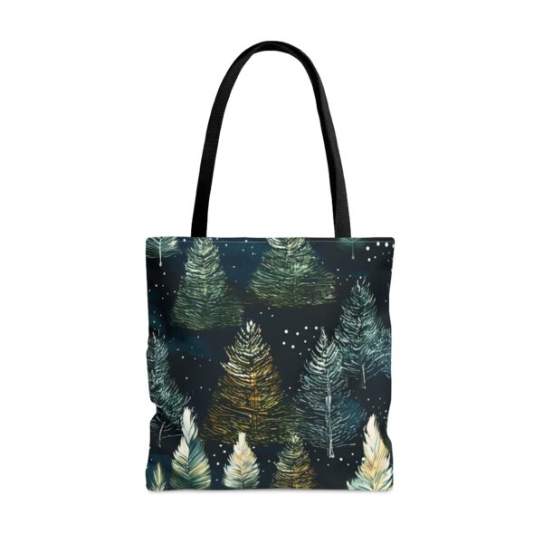 Dark Winter Forest Travel Tote Gift Whimsical Snowy Fir Trees Shopping Tote Bag Students Teachers Gift Tote Bag Winter Woodlands Aesthetic - Image 8