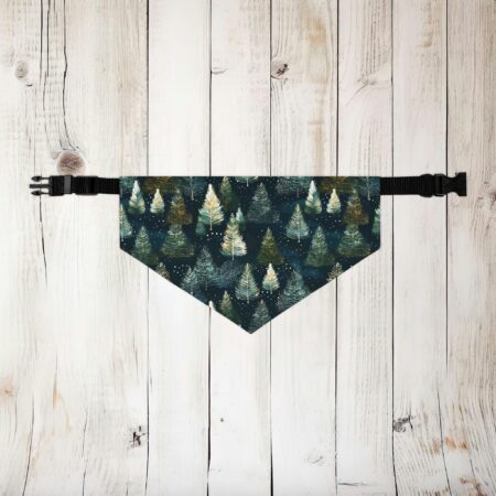 Dark Winter Forest Dog Bandana Collar Gift Whimsical Snowy Fir Trees Pet Bandana Collar 4 Sizes Dog Lovers Gift Winter Woodlands Aesthetic