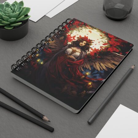 Poinsettia Angel Soft Cover Journal Gift for Her Christmas Holiday Angel Spiral Notebook Romantic Dream Diary December Birth Flower Gift 5x7