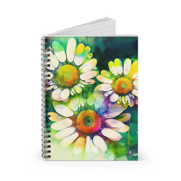 Groovy Daisies Soft Cover Notebook Gift for Her April Birth Month Flower Gift Spiral Notebook Bright Pastel Daisy Gift Spring Summer Journal - Image 3