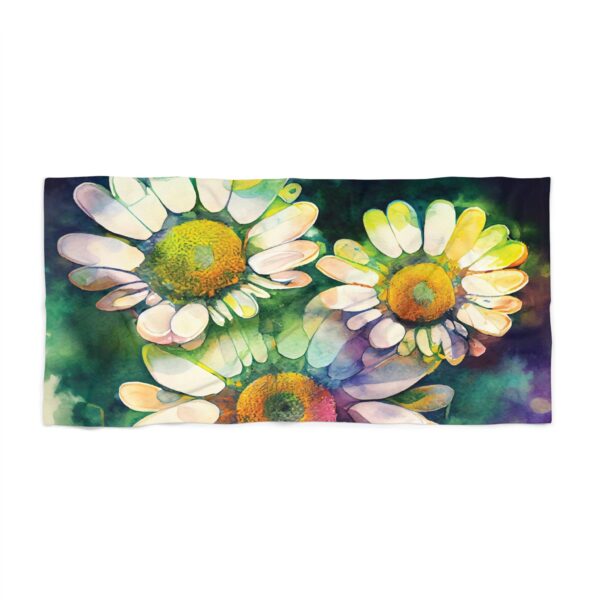 Groovy Daisy Beach Towel April Birth Month Flower Gift for Her Bright Watercolor Daisies Towel for Pool Beach Lake April Birthday Girls Gift - Image 2