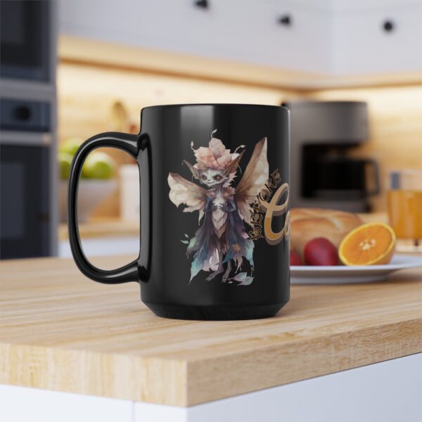 Fairy Creature Funny Black Coffee Mug Gift for Her Retro Diner Font Black Ceramic Mug Gift Fae Creature Coffee Lovers Funny Fairycore Mug - Image 2