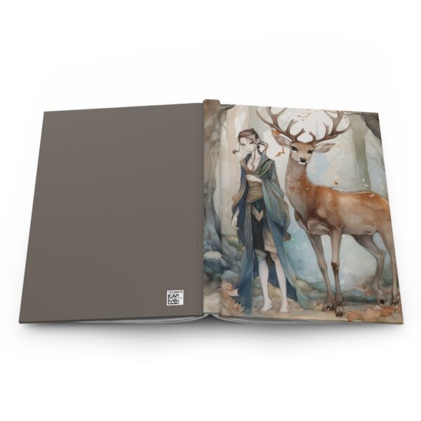Fantasy Female Elf with Deer Hard Cover Journal Notebook Gift for Her Enchanted Forest Fae Aesthetic Notebook Magical Elven Woodlands Diary - Image 5