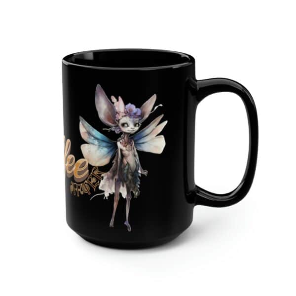 Fairy Creature Funny Black Coffee Mug Gift for Her Retro Diner Font Black Ceramic Mug Gift Fae Creature Coffee Lovers Funny Fairycore Mug - Image 4