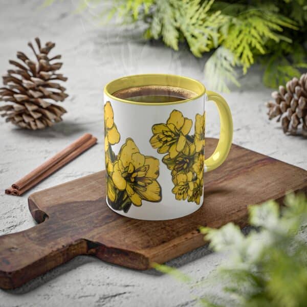 Daffodil March Birthday Gift Mug Birth Month Flower for March Gift for Her Mother's Day Gift Colorful Mug Daffodil Springtime Easter Gift - Image 2