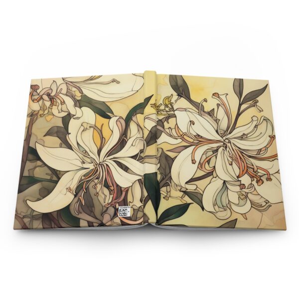 Honeysuckle Flower Hardcover Journal Gift June Birth Month Flower Hard Cover Notebook Botanical Watercolor June Birthday Gift for Her 6"x8" - Image 5