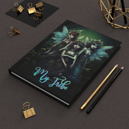 Fantasy Fairies Hardcover Journal Gift for Her Magical Dark Forest Fairies Hard Cover Journal Enchanted Forest Fairy Tribe Lined Notebook