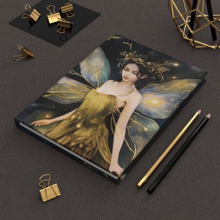 Fantasy Fairy Journal Gift Dark Academia Vintage Fae in the Woods Hard Cover Notebook Gift for Her Magical Fairy Wings Dream Diary 6"x8"