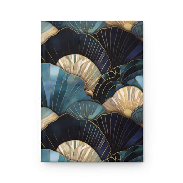 Art Deco Seashells Hard Cover Journal Gift for Her Blue Sea Shells Summer Dream Journal Lined Notebook Gift Beach Ocean Lovers Diary 6"x8" - Image 3