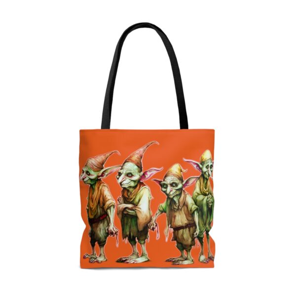 Goblin Tote for Halloween Trick or Treat Bag Friendly Goblins Gift Tote Goblincore Monster Halloween Kids Tote Bag Orange Bag Spooky Goblins - Image 7