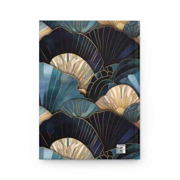 Art Deco Seashells Hard Cover Journal Gift for Her Blue Sea Shells Summer Dream Journal Lined Notebook Gift Beach Ocean Lovers Diary 6"x8" - Image 4