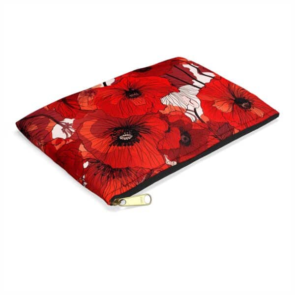 Poppy Flower Cosmetic Pouch Gift for Her August Birth Month Flower Bright Red Poppies Travel Pouch Poppy Floral Accessory Bag Gift 2 Sizes - Image 5