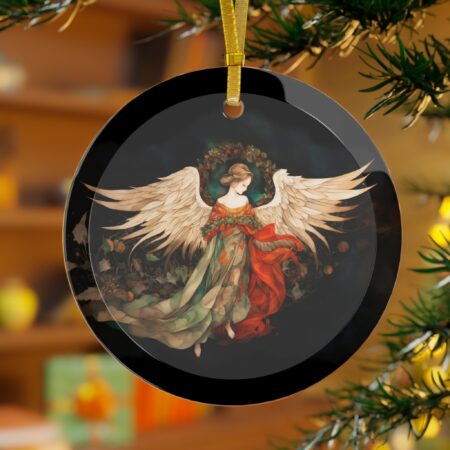 Beautiful Angel Glass Ornament Gift Christmas Angel Glass Tree Ornament Angelic Art Angel Wings Hanging Ornament Angel Blessings Home Decor