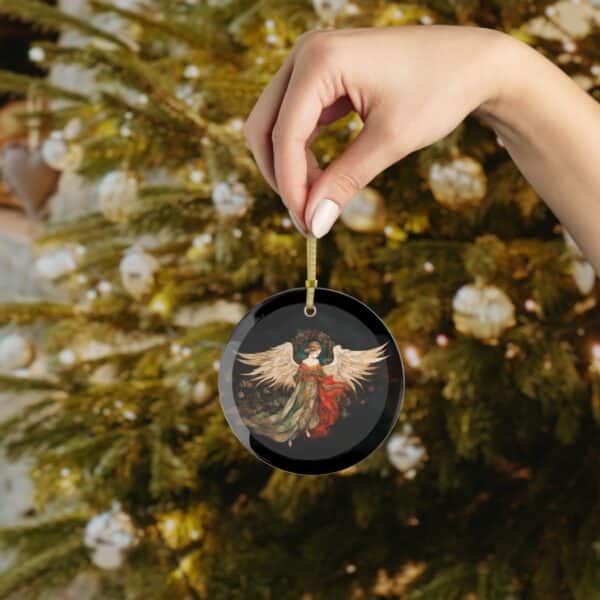Beautiful Angel Glass Ornament Gift Christmas Angel Glass Tree Ornament Angelic Art Angel Wings Hanging Ornament Angel Blessings Home Decor - Image 4