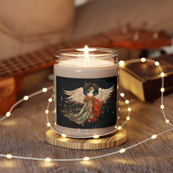 Beautiful Angel Scented Soy Candle Gift for Her Christmas Angel 9oz Jar Candle Eco Friendly Room Decor Gift Holiday Winter Yule Candle Gift
