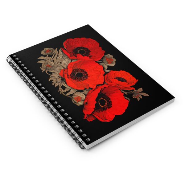 Red Poppy Flowers Soft Cover Journal Gift August Birth Month Flower Dream Diary Bright Poppies Floral Spiral Notebook Woman's Journal 6"x8" - Image 4