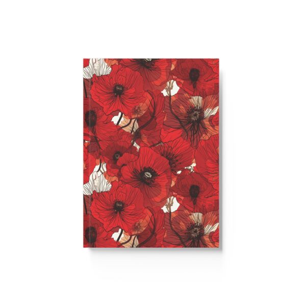Poppies Wildflower Hard Backed Journal Sketchbook August Birth Month Red Poppy Flowers Blank Diary Sketch Book August Birthday Dream Journal - Image 2