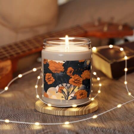 Marigold Candle Gift for Her October Birth Month Flower 9oz Scented Soy Candle Magical Moon Marigold Dark Floral Fall Gift Eco-Friendly Gift