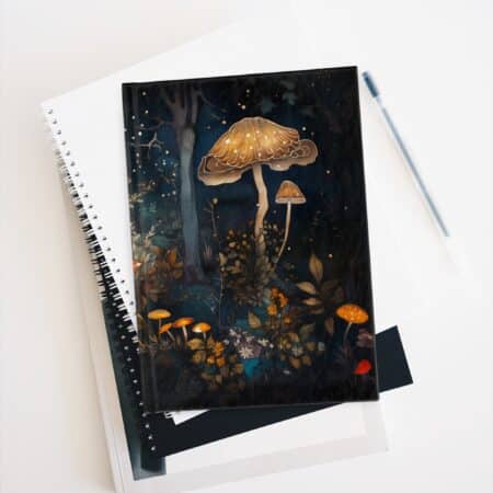 Enchanted Forest Mushrooms Hard Cover Sketchbook Journal Magical Fairycore Dream Diary Fall Woodlands Aesthetics Gift Fantasy Mushroom 5x7