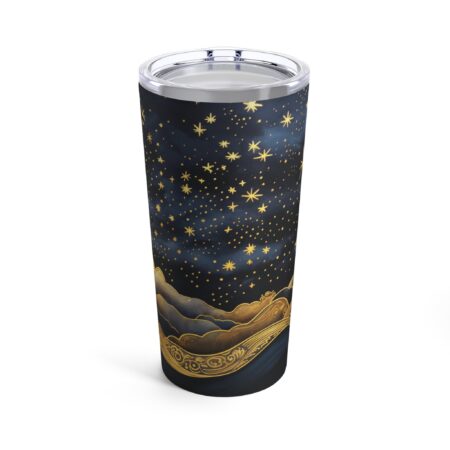 Whimsical Art Deco Night Sky Tumbler Gift for Her Dreamy 20oz Travel Tumbler Gift Celestial Starry Night Drink Tumbler Holiday Gift for Mom