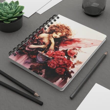 Carnation Flower Fairy Journal Gift for Her January Birth Flower Soft Cover Journal Whimsical Fantasy Floral Dream Diary Vintage Fae Tea Art