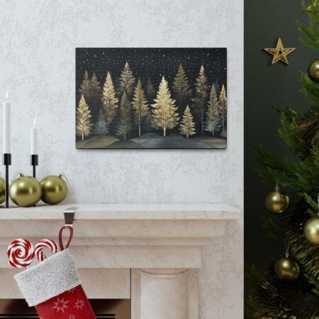 Winter Forest Canvas Wall Art Whimsical Vintage Art Fall Trees Stretched Canvas Wrap Wall Decor Whimsical Dark Forest Woodlands Aesthetic