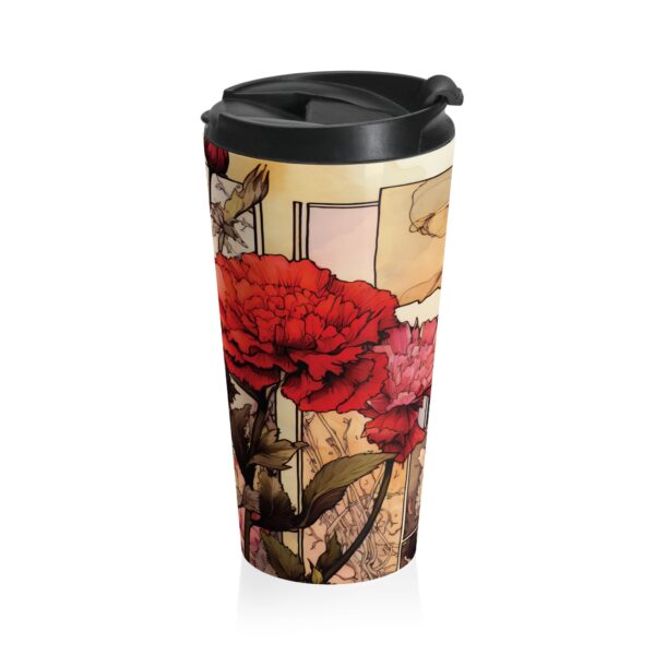 Carnation Birth Flower Tumbler Gift for Her Vintage Sketch Whimsical Floral 15oz Stainless Steel Travel Tumbler January Birth Month Birthday - Image 4