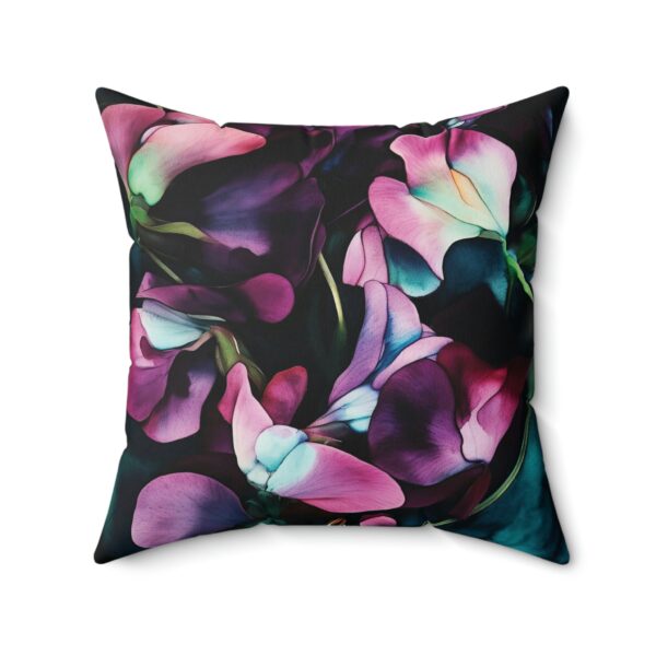 Sweet Pea Dark Floral Decorative Pillow Gift April Birth Month Flower Gift for Her Pillow Room Decor Spring Summer Accent Throw Pillow Gift