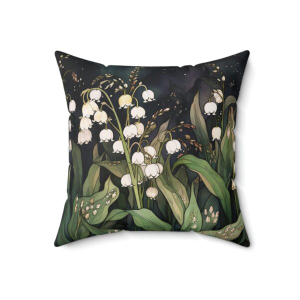 Lily of the Valley Flowers Throw Pillow Gift for Her May Birth Month Flower Decorative Cushion Birthday Gift Whimsical Dark Botanical Floral - Image 5