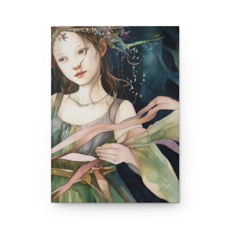 Vintage Style Art Maypole Maiden Hard Cover Journal May Day Beltane Light Academia Maypole Ribbons Hardcover Notebook Journal Gift for Her