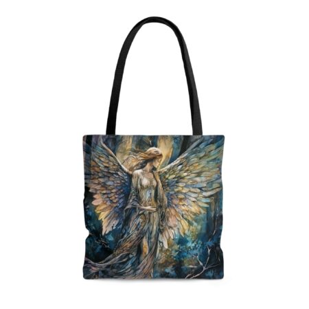 Enchanted Forest Angel Tote Bag Gift Angel In The Woods Shopping Tote Guardian Angel Wings Gift for Her Angelic Travel Book Tote 3 Sizes