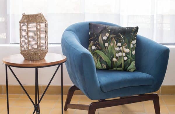 Lily of the Valley Flowers Throw Pillow Gift for Her May Birth Month Flower Decorative Cushion Birthday Gift Whimsical Dark Botanical Floral - Image 7