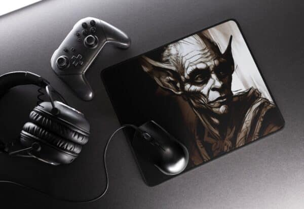 Dark Fantasy Mouse Pad Magical Elven Portrait Gaming Mousepad Dark Academia Aesthetic Gift for Him Gamer Gift Dark Elf Mouse Pad Tech Gift - Image 6