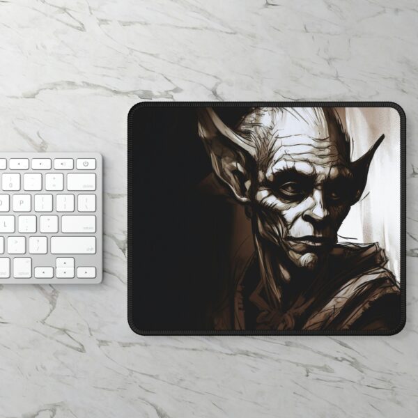 Dark Fantasy Mouse Pad Magical Elven Portrait Gaming Mousepad Dark Academia Aesthetic Gift for Him Gamer Gift Dark Elf Mouse Pad Tech Gift - Image 3