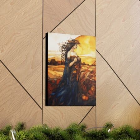 Demeter Greek Goddess of the Harvest Canvas Print Wall Art Vertical 5 Sizes Ceres Roman Goddess Fall Autumn Home Decor Wall Hanging Art Gift