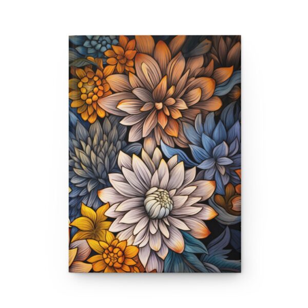 Aster Floral Journal Gift for Her Art Deco Aster Flowers Dream Diary September Birth Month Flower Asters Hard Cover Diary Birthday Gift 6x8" - Image 2