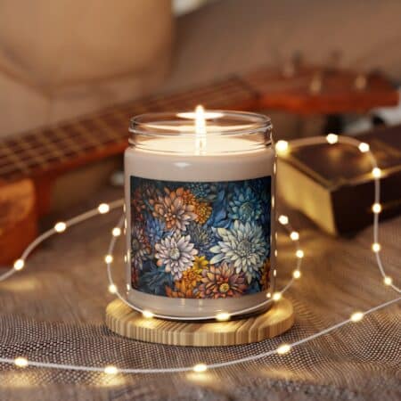 Aster Floral Candle Gift Art Deco Vintage Asters Scented Soy Candle September Birth Month Flower Gift 9oz Jar Candle Home Decor Hostess Gift